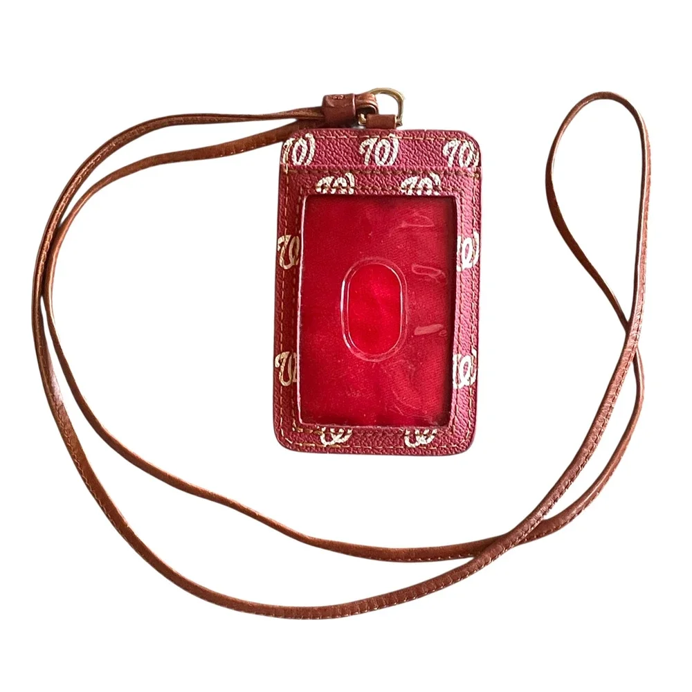 DOONEY & BOURKE Washington Nationals Lanyard Red Pebbled Leather ID Badge Holder